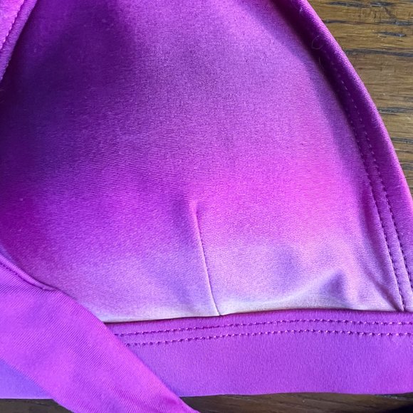 Patagonia Ombré Fuchsia and Lemon/Orange Halter Tie Swim Top Size Medium - Picture 2 of 8